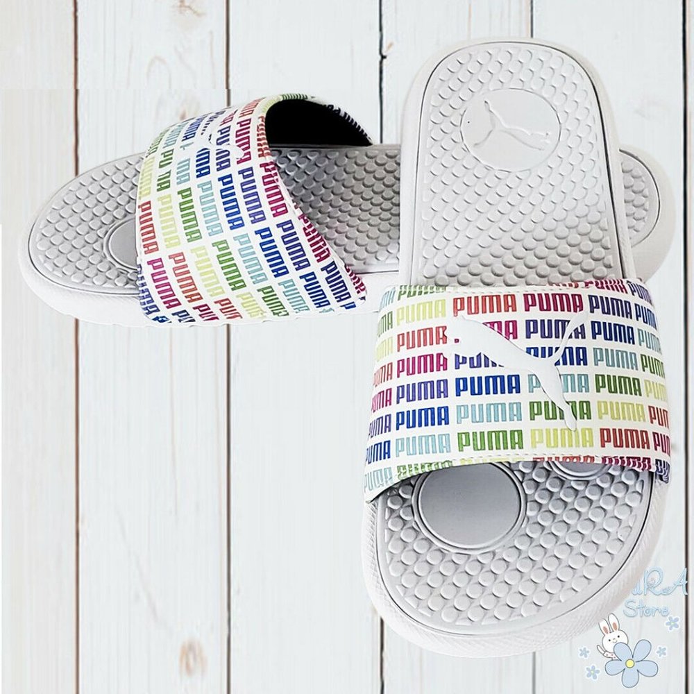 NWT PUMA WOMAN COOL CAT ECHO WHITE SLIDE SANDALS